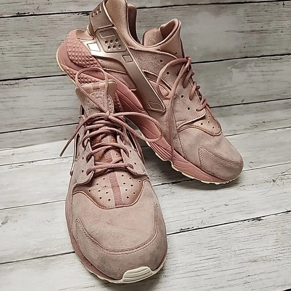 Nike Mens Air Huarache Run Premium Peach Lace Up Sneaker Shoes Sz13 704830-601